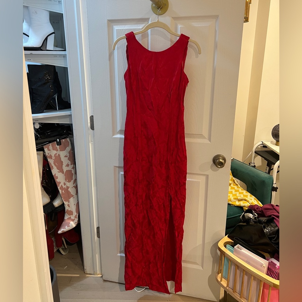 Vintage Tracy Evans Vibrant Red Maxi Dress